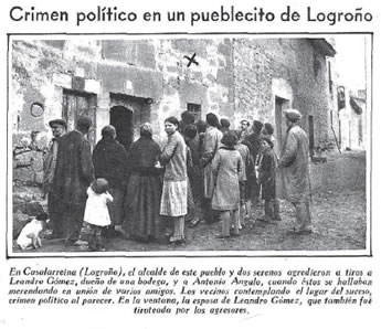 Vecinos de Casalarreina ante la Bodega de los sucesos