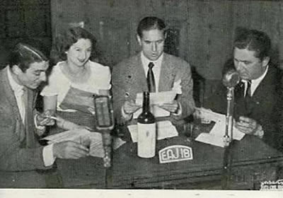 Locutores de Radio Rioja en los años cuarenta