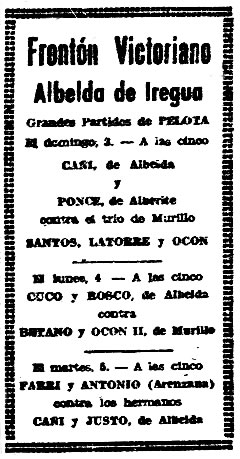 Anuncios de partidos del 3 de octubre de 1948